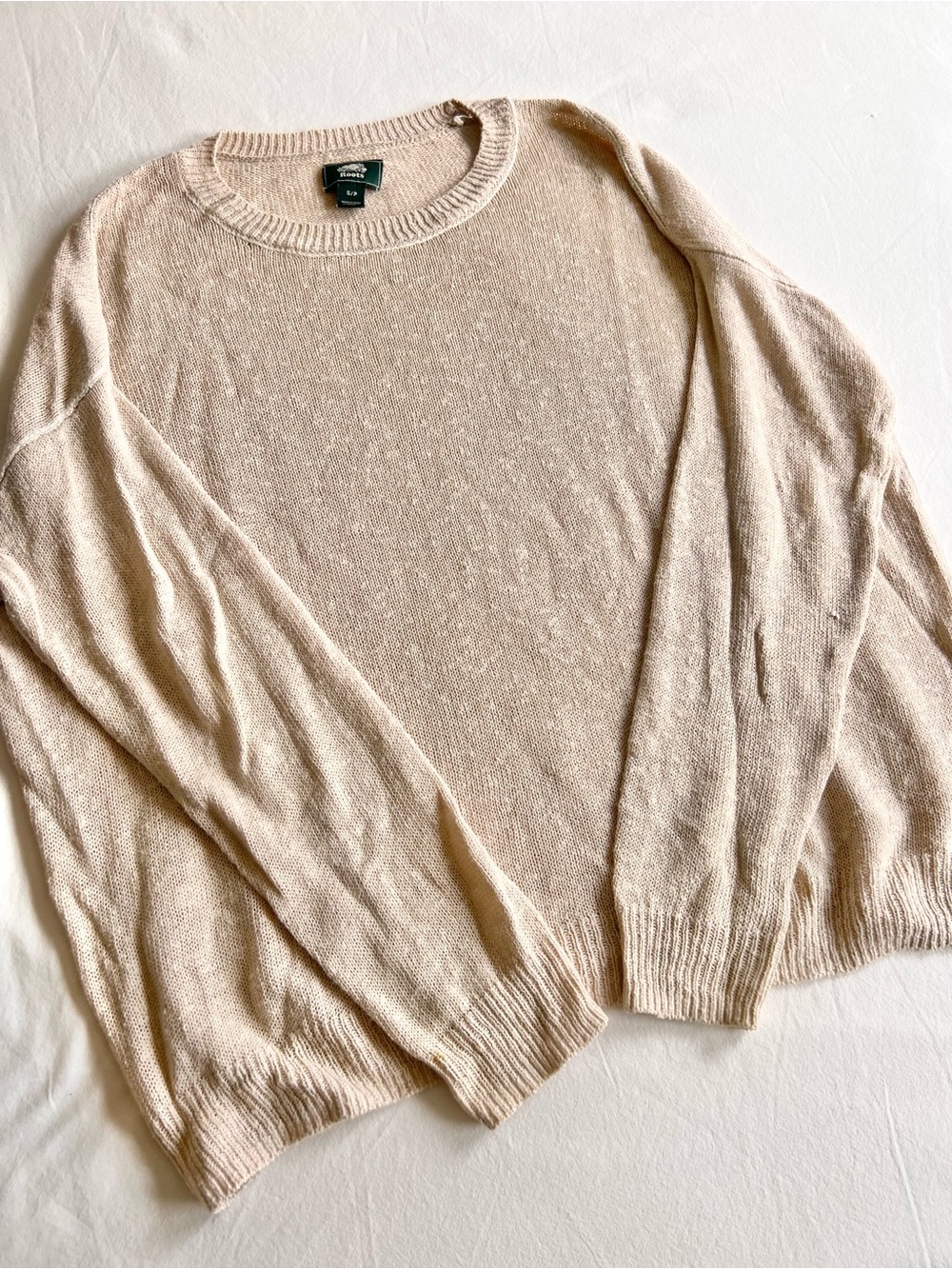 Roots Lightweight Knit Crewneck Sweater oversized - Picture 3 of 5